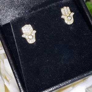 Sterling Silver Gold Hasma Studs